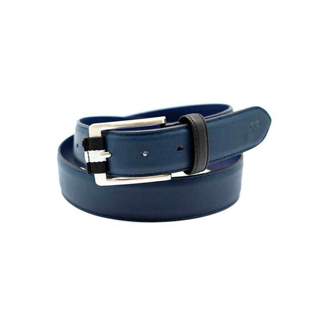 Dundee Leather Belt- Blue Color